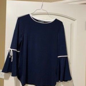 The Limited Navy Blue Bell Sleeve Top - Size M